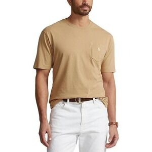 MENS RALPH LAUREN POLO S/S POCKET T-SHIRT~4X BIG~TAN~NWT